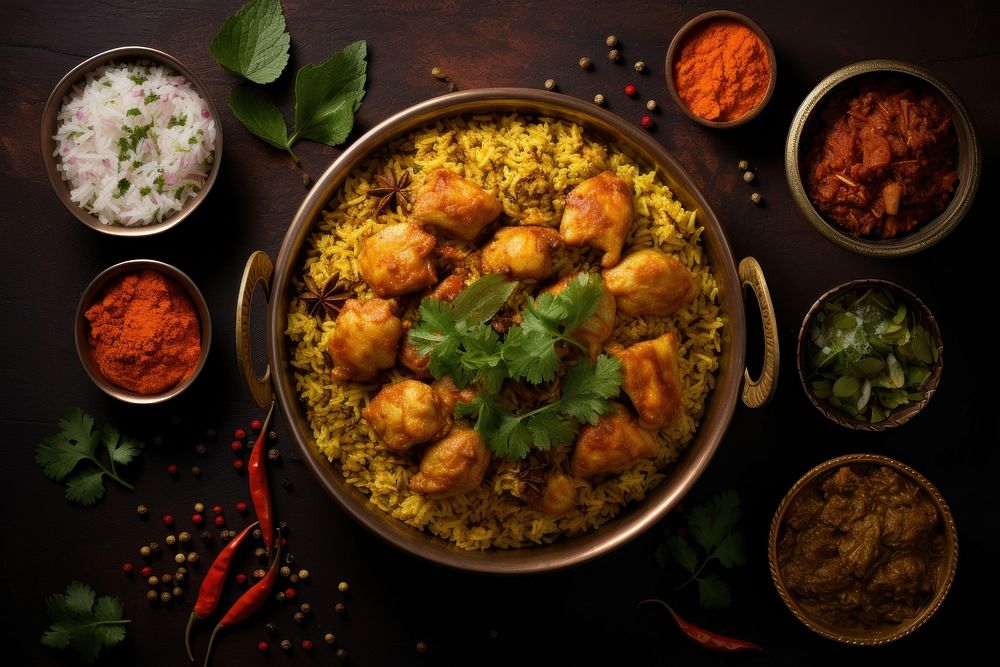 Biryani food indian food ingredient. AI generated Image by rawpixel.